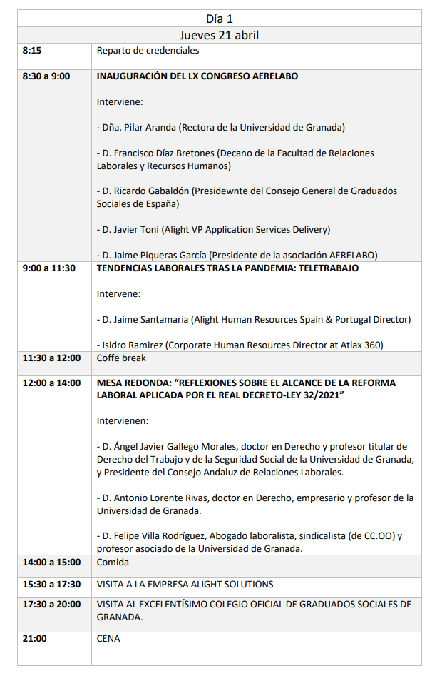 LX CONGRESO AERELABO – GRANADA – AERELABO